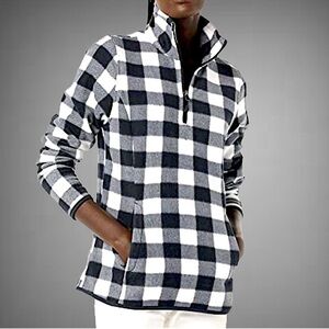 NWT Amazon Essentials‎ Classic Fit Quarter Zip Polar Fleece Buffalo Plaid – XS
